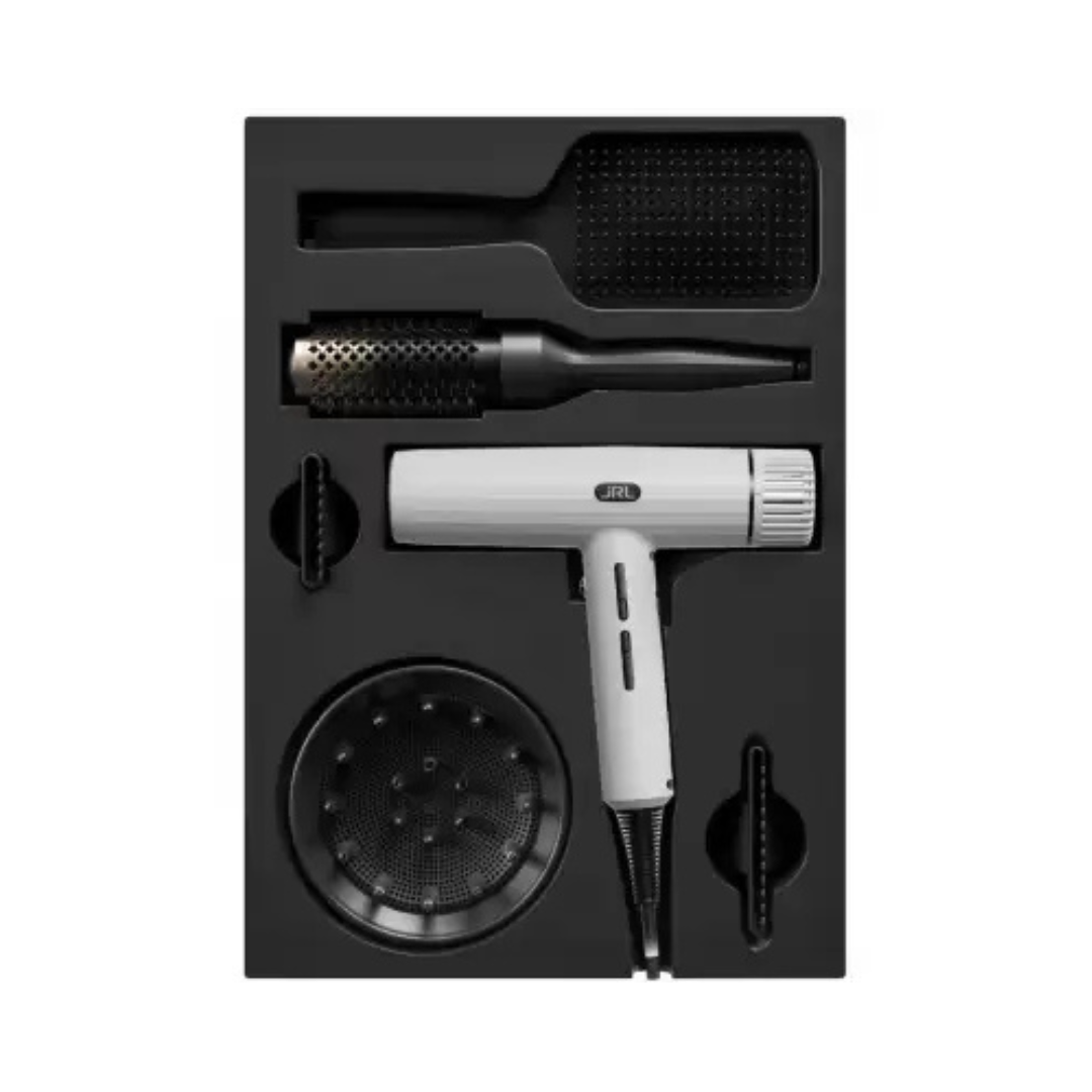 SECADOR JRL FORTE + escova redonda de ceramica +escova antiestática-  WHITE